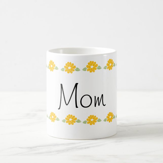 Caneca De Café Flores amarelas da mamã (Centro)