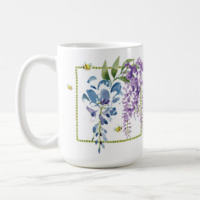 Caneca De Café Flores Amarelas lavandas, Mug Clássica, 15 oz (Esquerda)