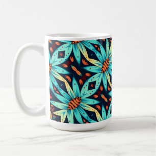 Caneca De Café Flores Azuis