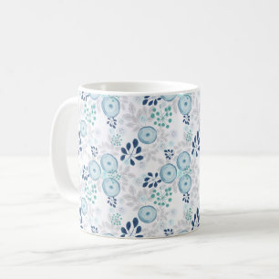 Caneca De Café Flores azul claro