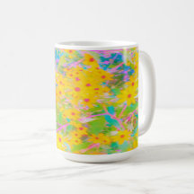 Flores bonito Amarelo e Vermelho com Turquesa