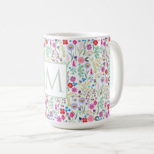 Caneca De Café Flores bonito De Aquarela Botânica