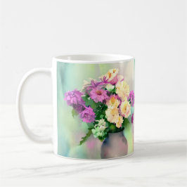 Caneca De Café Flores bonito de Aquarela em Vase