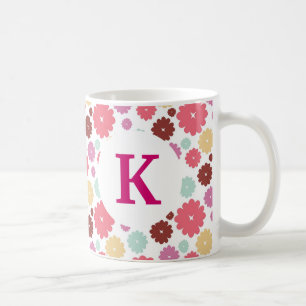 Caneca De Café Flores Bonito de Café com Mug Personalizado Monog