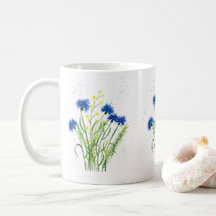 Caneca De Café Flores bonito florais de flores azuis