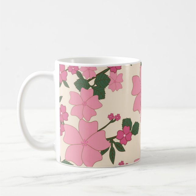 Caneca De Café Flores bonito Rosa (Esquerda)
