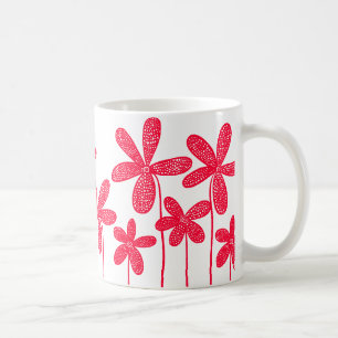 Caneca De Café Flores bonito - Vermelho