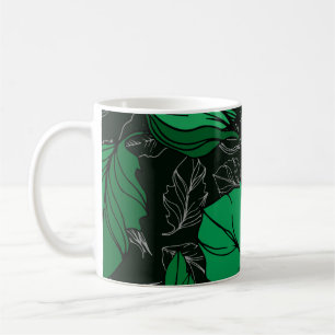Caneca De Café  Flores botânicas rosa florais. Folha de primavera