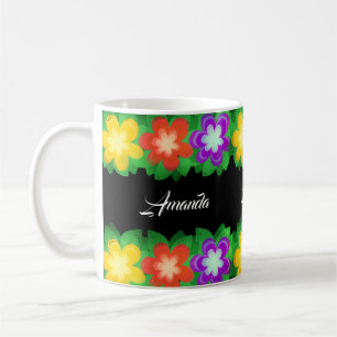 Caneca De Café Flores Botânicas Tropicais