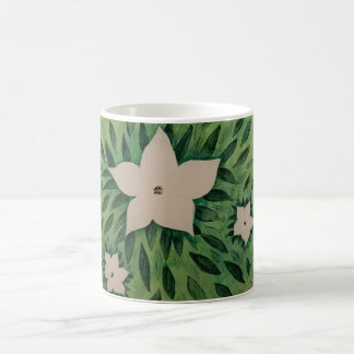 Caneca De Café Flores Brancas