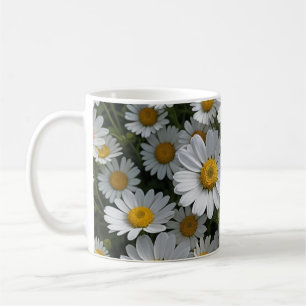 Caneca De Café Flores brancas de pouquinho