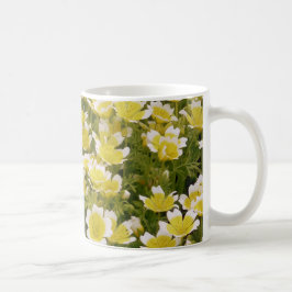 Caneca De Café Flores Brancas Sunny Douradas