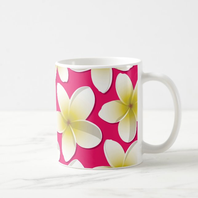 Caneca De Café Flores Brilhantes Frangipani/ Plumeria (Direita)