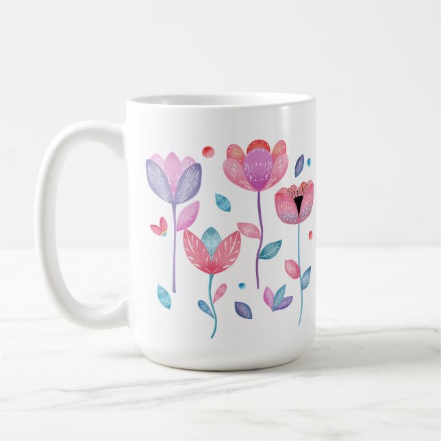 Caneca De Café Flores Caprichosas  (Esquerda)