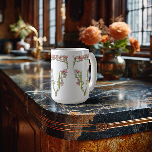 Caneca De Café Flores Caprichosas do Art Nouveau