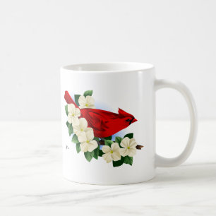 Caneca De Café Flores Cardinais e Dogwood