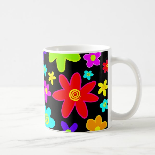 Caneca De Café Flores Coloridas (Direita)