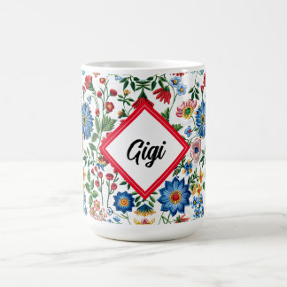 Caneca De Café Flores coloridas do núcleo de algodão