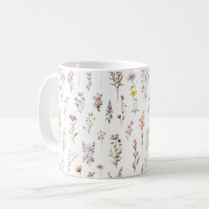 Caneca De Café Flores Coloridas, Flores Selvagens, Flores De Jard