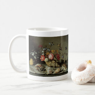 Caneca De Café Flores, conchas e insetos Balthasar van der Ast