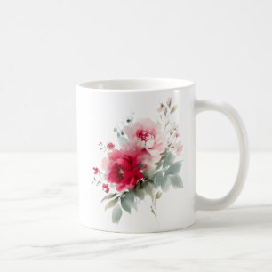 Caneca De Café Flores cor-de-rosa-burgueiras