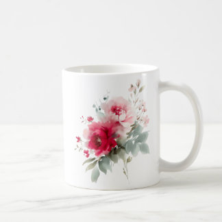 Caneca De Café Flores cor-de-rosa-burgueiras