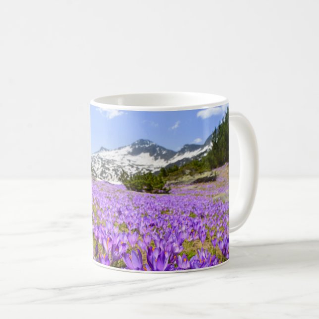 Caneca De Café Flores | Crocus Pirin Mountain Park Bulgária (Frente Esquerda)