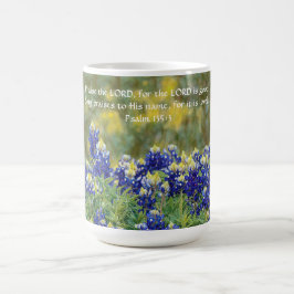 Caneca De Café Flores da Copa Salm 135:3 Bluebonnet