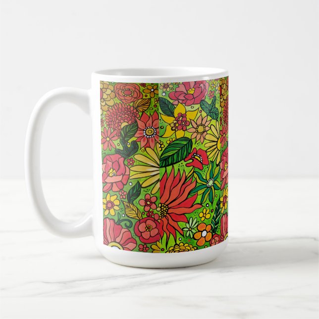 Caneca De Café Flores da década de 70 (Esquerda)