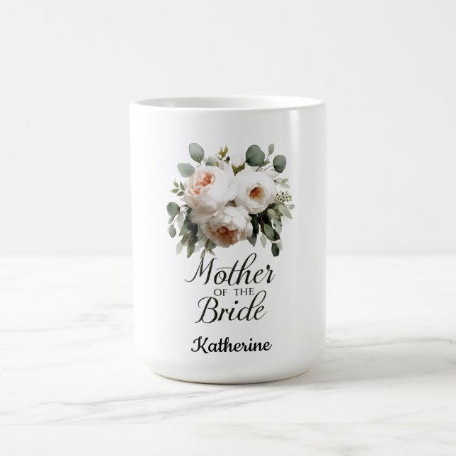 Caneca De Café Flores da Mãe da Noiva: Elegante Design de Noiva (Centro)