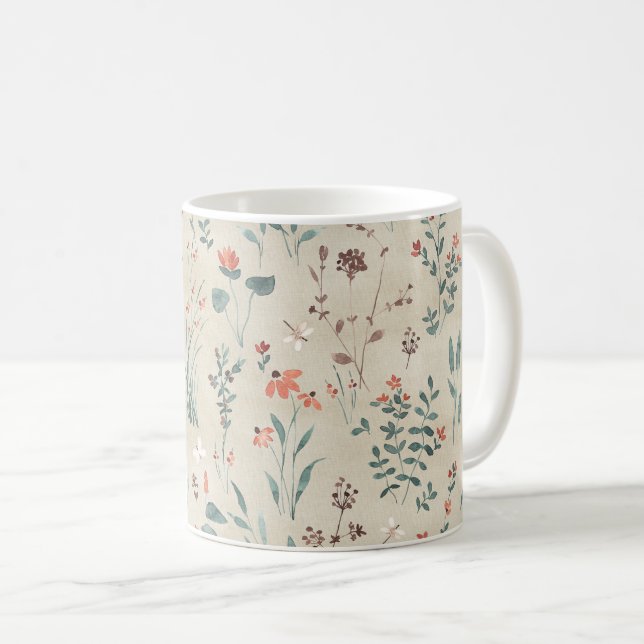 Caneca De Café Flores-d'água (Frente Esquerda)
