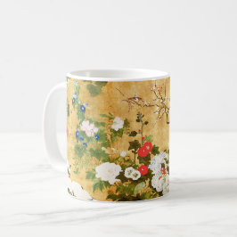 Caneca De Café Flores das quatro estações, Saito Ippo, Arte Asiát