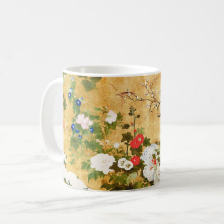 Caneca De Café Flores das quatro estações, Saito Ippo, Arte Asiát