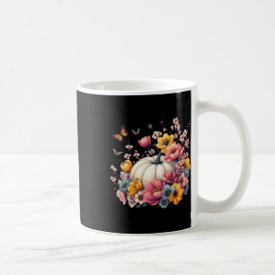 Caneca De Café Flores de Abóbora de Ação de Graças Outono Feriado