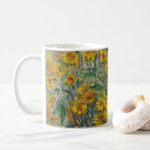 Caneca De Café Flores de Alcachofra de Jerusalém por Claude Monet