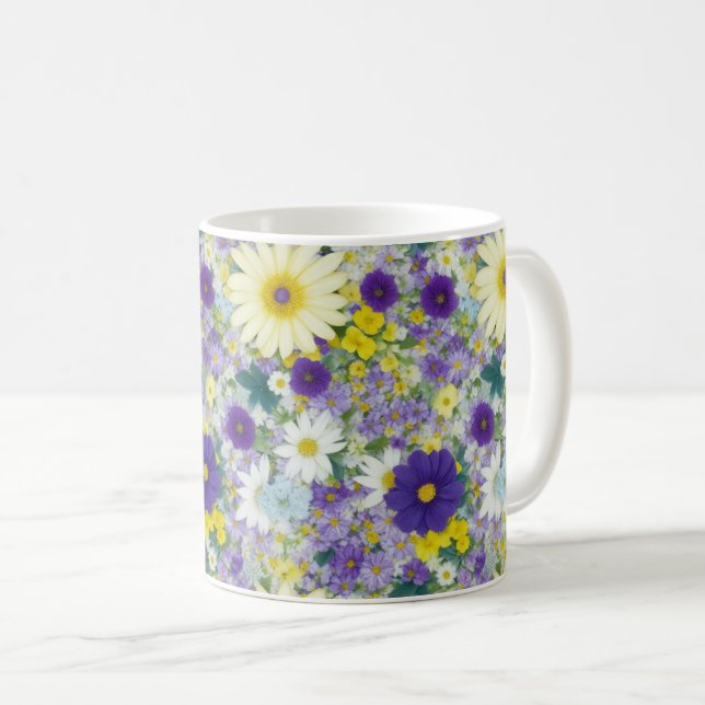 Caneca De Café Flores de Algodão bonito (Frente Esquerda)