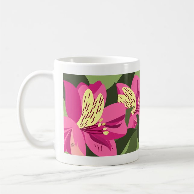 Caneca De Café Flores de Alstroemeria (Esquerda)