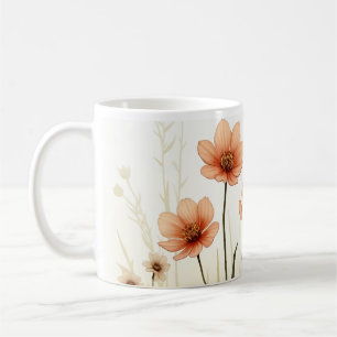 Caneca De Café Flores De Aquarela