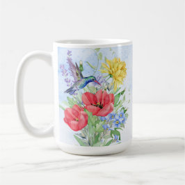Caneca De Café Flores de Aquarela bonito e Aves Humedeiras