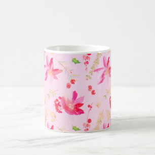 Caneca De Café Flores de Aquarela Brilhantes