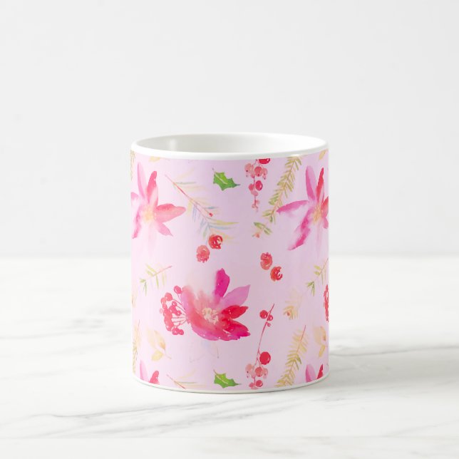 Caneca De Café Flores de Aquarela Brilhantes (Centro)
