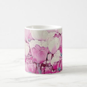 Caneca De Café Flores de Aquarela de Tulip
