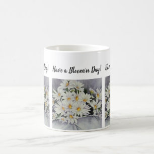 Caneca De Café Flores de Aquarelas de Buquê Branco