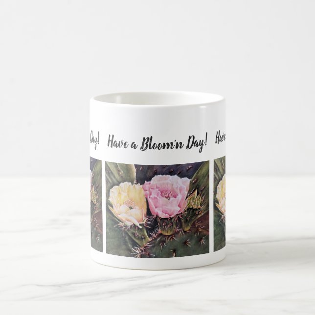 Caneca De Café Flores de Aquarelas Rosa e Amarelo (Centro)