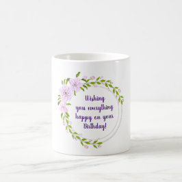 Caneca De Café Flores de árvore de maçã fofa de aniversário Minim