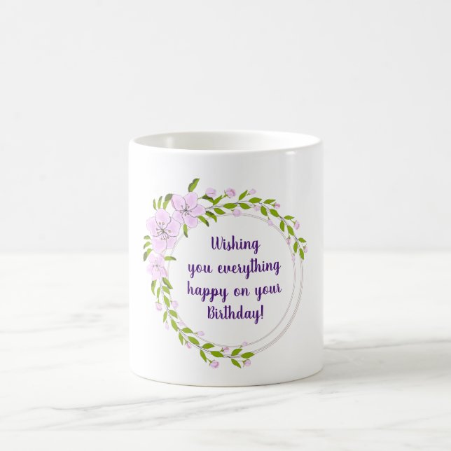 Caneca De Café Flores de árvore de maçã fofa de aniversário Minim (Centro)