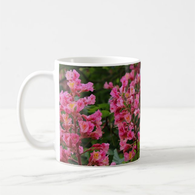 Caneca De Café Flores de árvore de Primavera rosa (Esquerda)