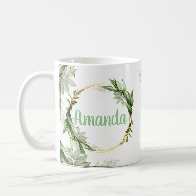 Caneca De Café Flores de Árvores de Olivais Flores (Esquerda)
