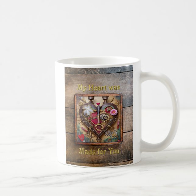 Caneca De Café Flores de Batom Coração Série Steampunk (Direita)