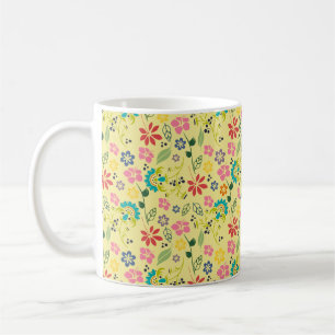 Caneca De Café Flores de Boho Spring Colorful Girly